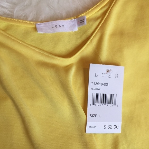 Lush yellow tie front tank NWT - Picture 3 of 4